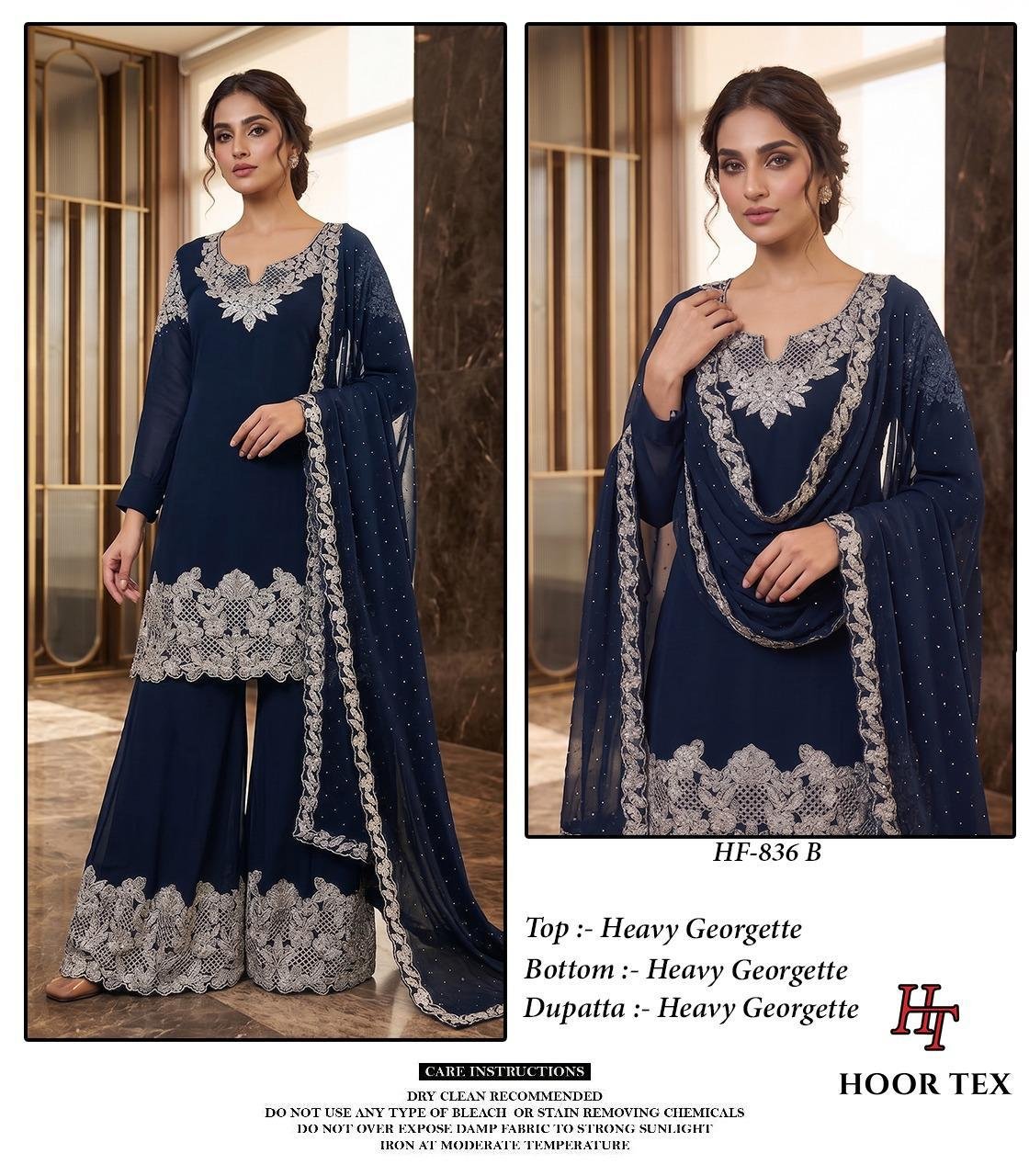 Stylish Hoor Tex 836 A To D Blooming Georgette Salwar Kameez Collection Wholesale 2026