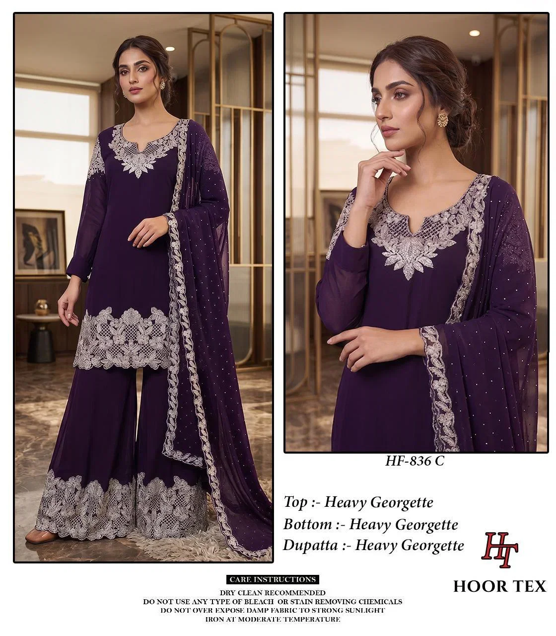 Stylish Hoor Tex 836 A To D Blooming Georgette Salwar Kameez Collection Wholesale 2026