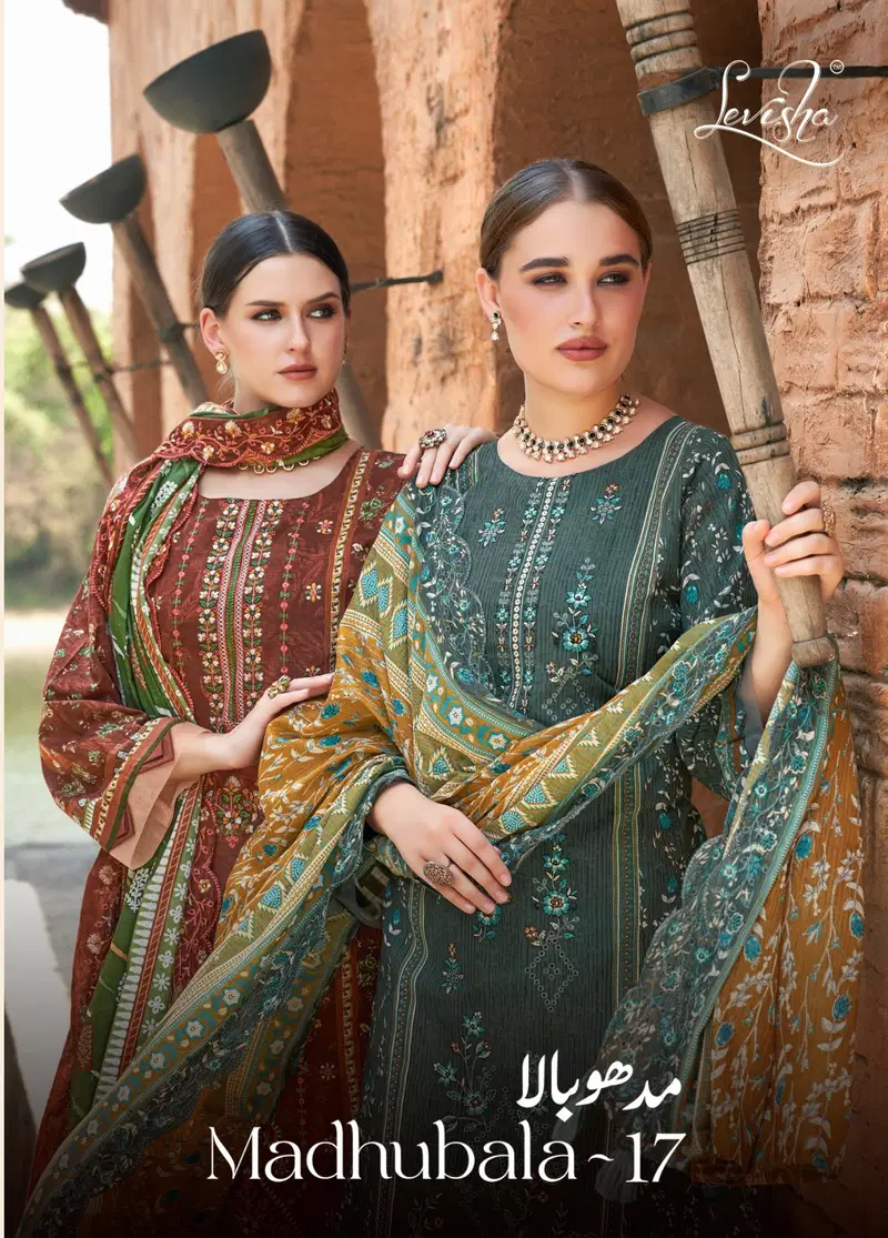 Levisha Baagh Jade Bagh Chiffon Dupatta Cotton Embroidered Salwar Kameez Wholesale