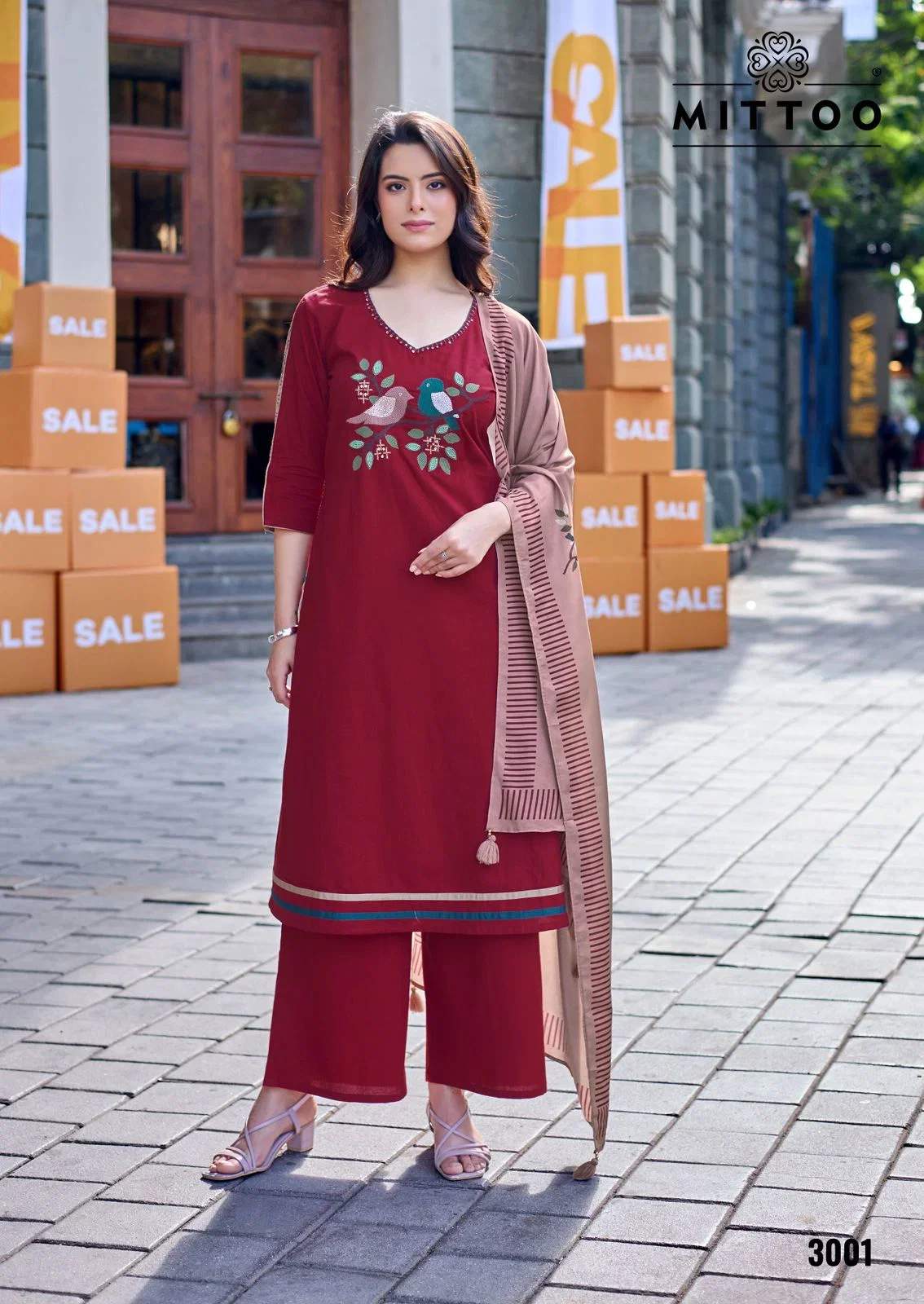Latest Mittoo Resham Dhabu Cotton Thread Embroidered Kurti With Bottom Dupatta Wholesale 2026