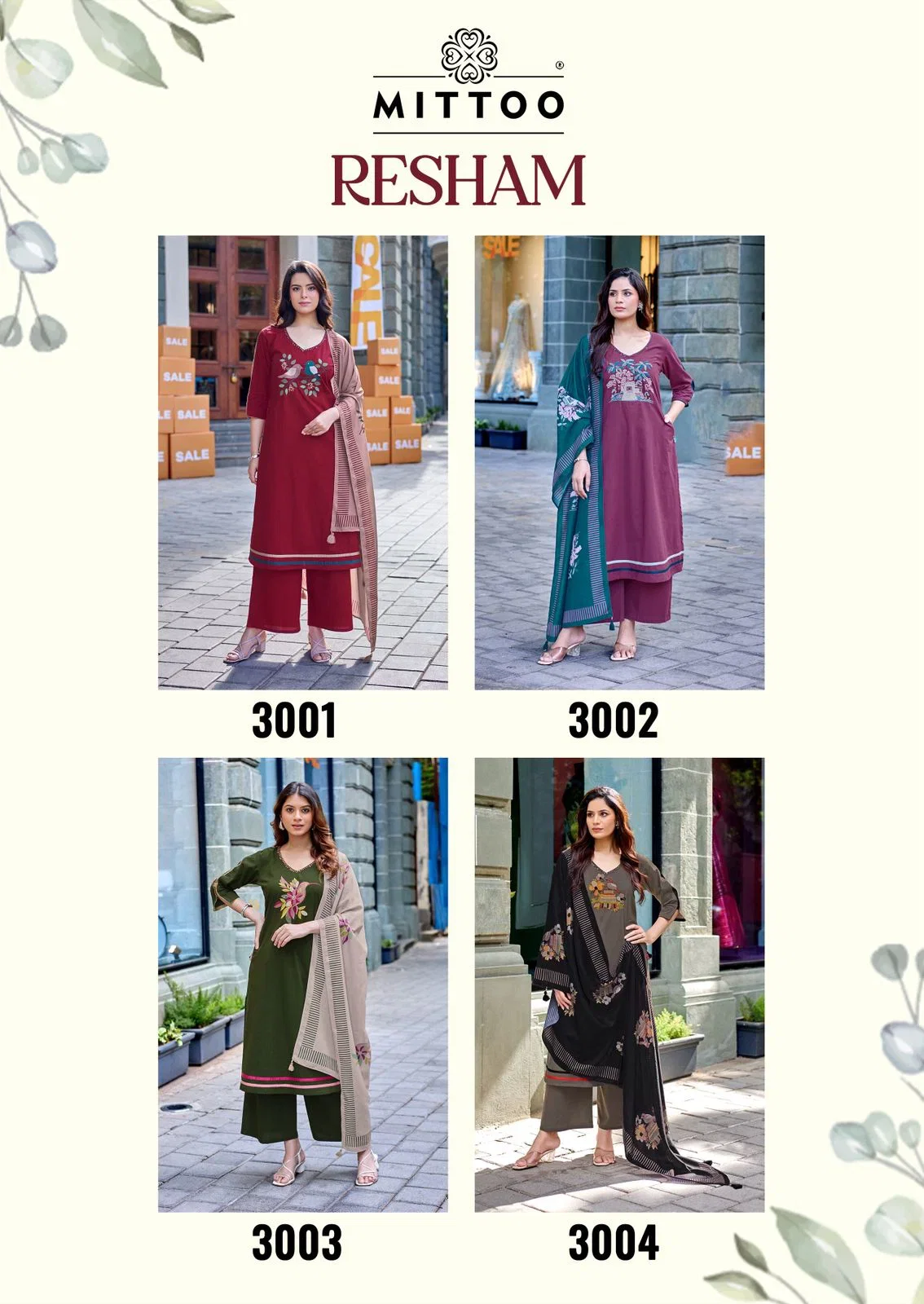 Latest Mittoo Resham Dhabu Cotton Thread Embroidered Kurti With Bottom Dupatta Wholesale 2026