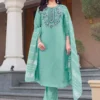 Vamika Amora Viscose Roman With Handwork Kurti Bottom With Dupatta Wholesale