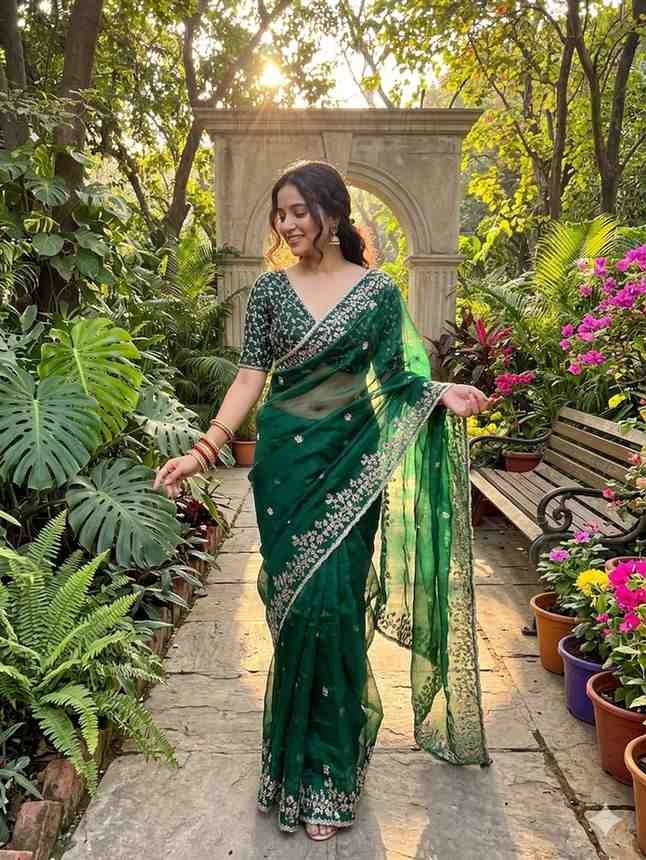 Kc 410 Fandy Sattin Silk Seqeunce Worked Premium Saree Collection Wholesale