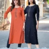 Mittoo Haya Rayon Thread Worked Kurti Collection Wholesale