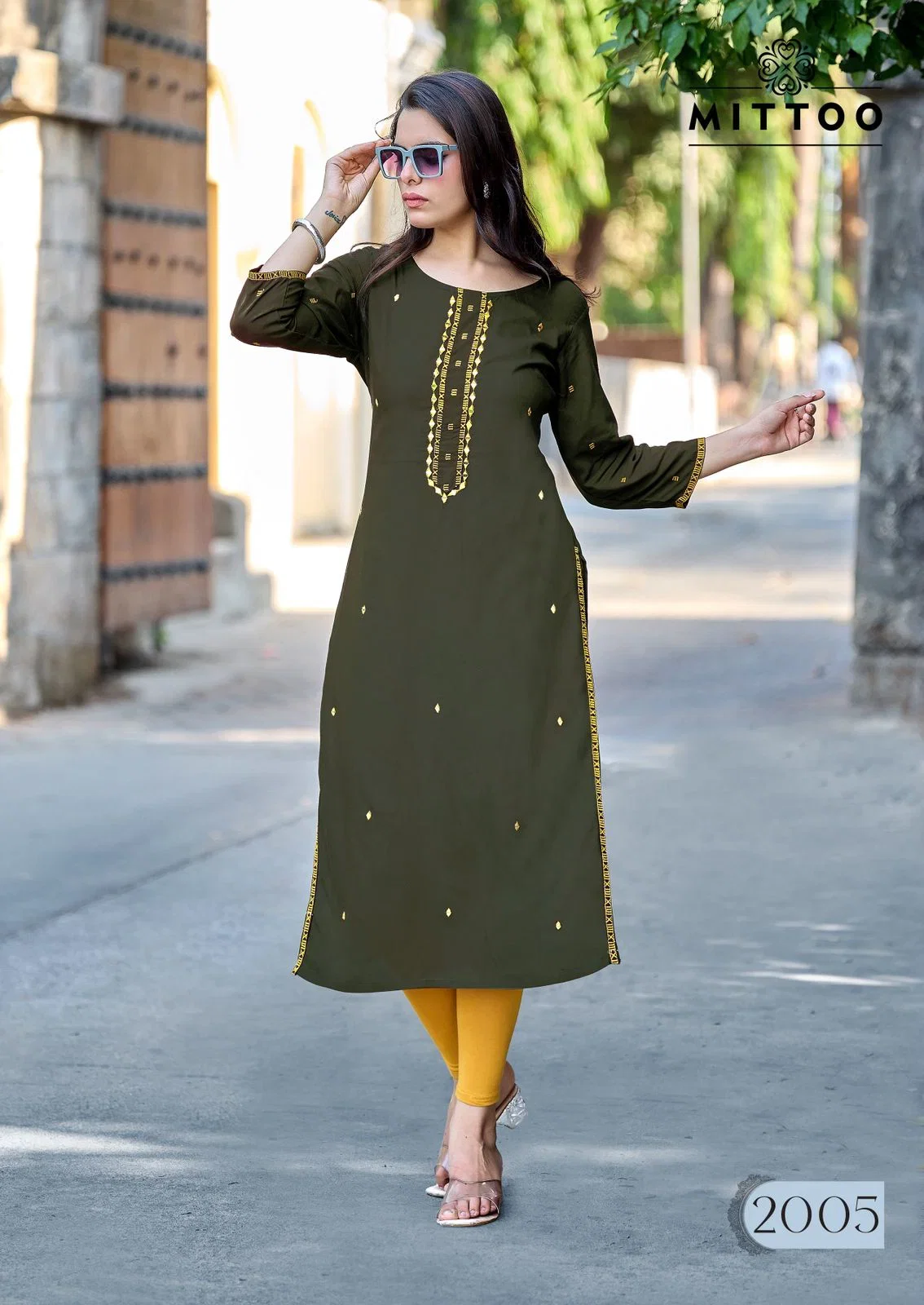 Launching Mittoo Haya Rayon Thread Worked Kurti Collection Wholesale 2026