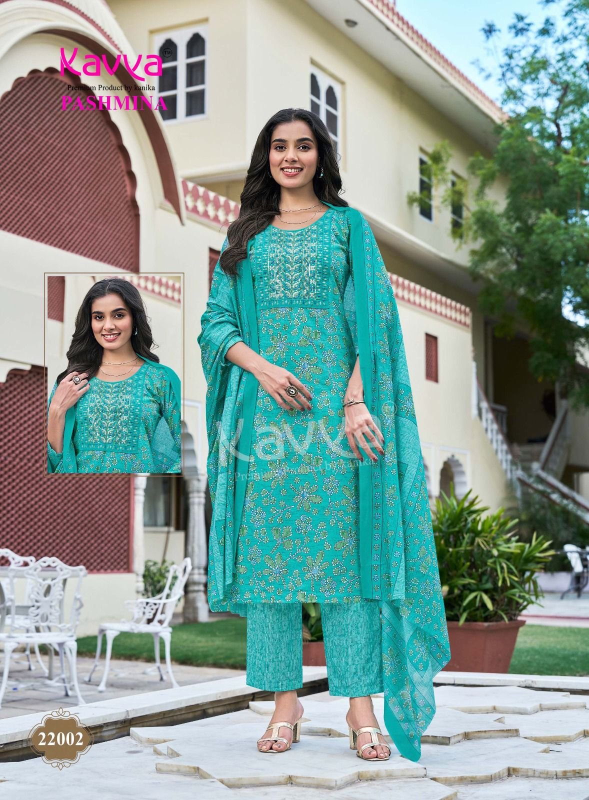Latest Kavya Pashmina Vol 22 Malasiyan Cotton Embroidered Kurti With Bottom Dupatta Wholesale 2026