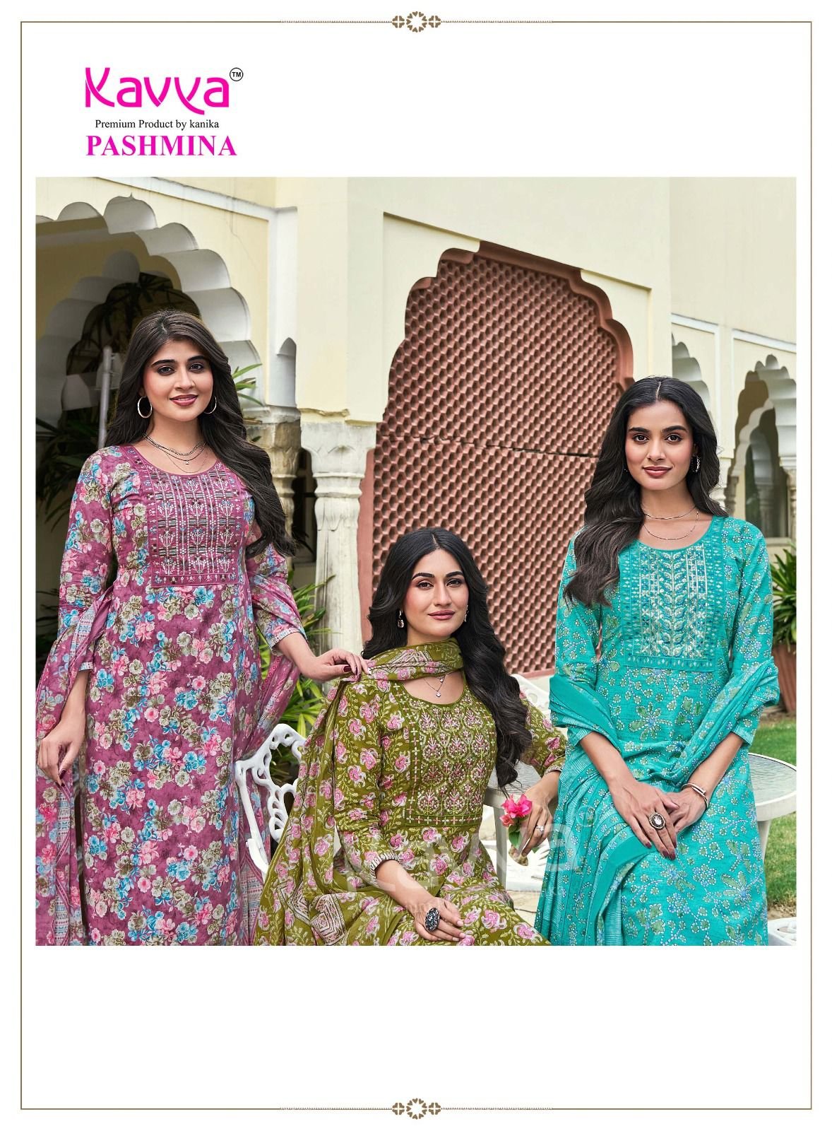 Latest Kavya Pashmina Vol 22 Malasiyan Cotton Embroidered Kurti With Bottom Dupatta Wholesale 2026