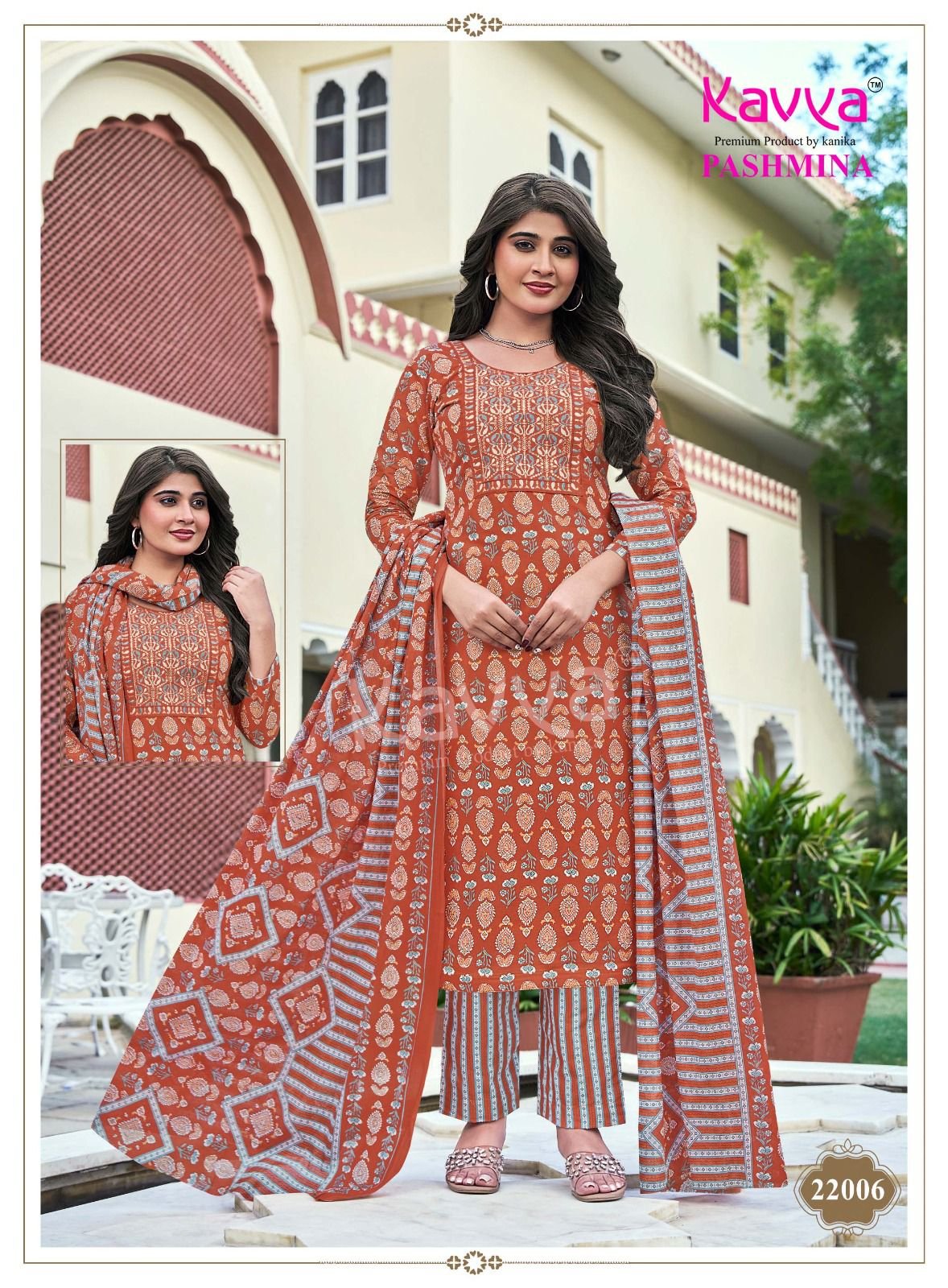 Latest Kavya Pashmina Vol 22 Malasiyan Cotton Embroidered Kurti With Bottom Dupatta Wholesale 2026