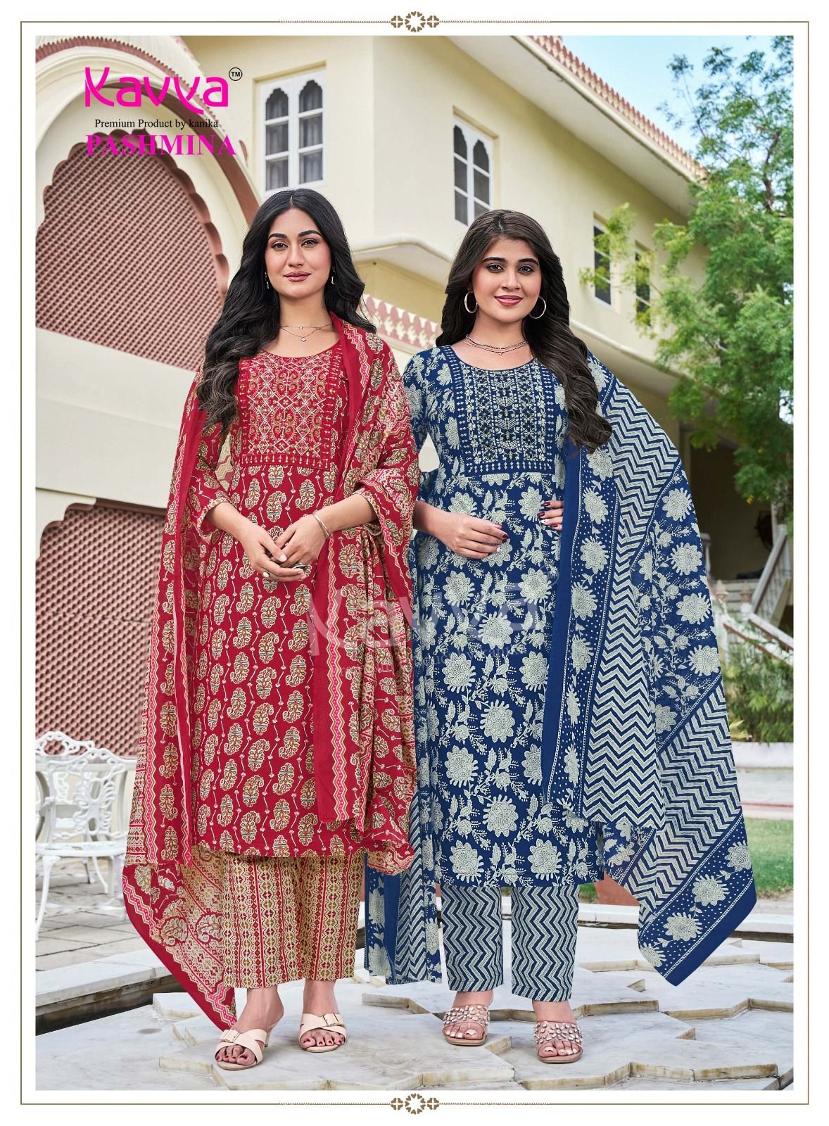 Latest Kavya Pashmina Vol 22 Malasiyan Cotton Embroidered Kurti With Bottom Dupatta Wholesale 2026