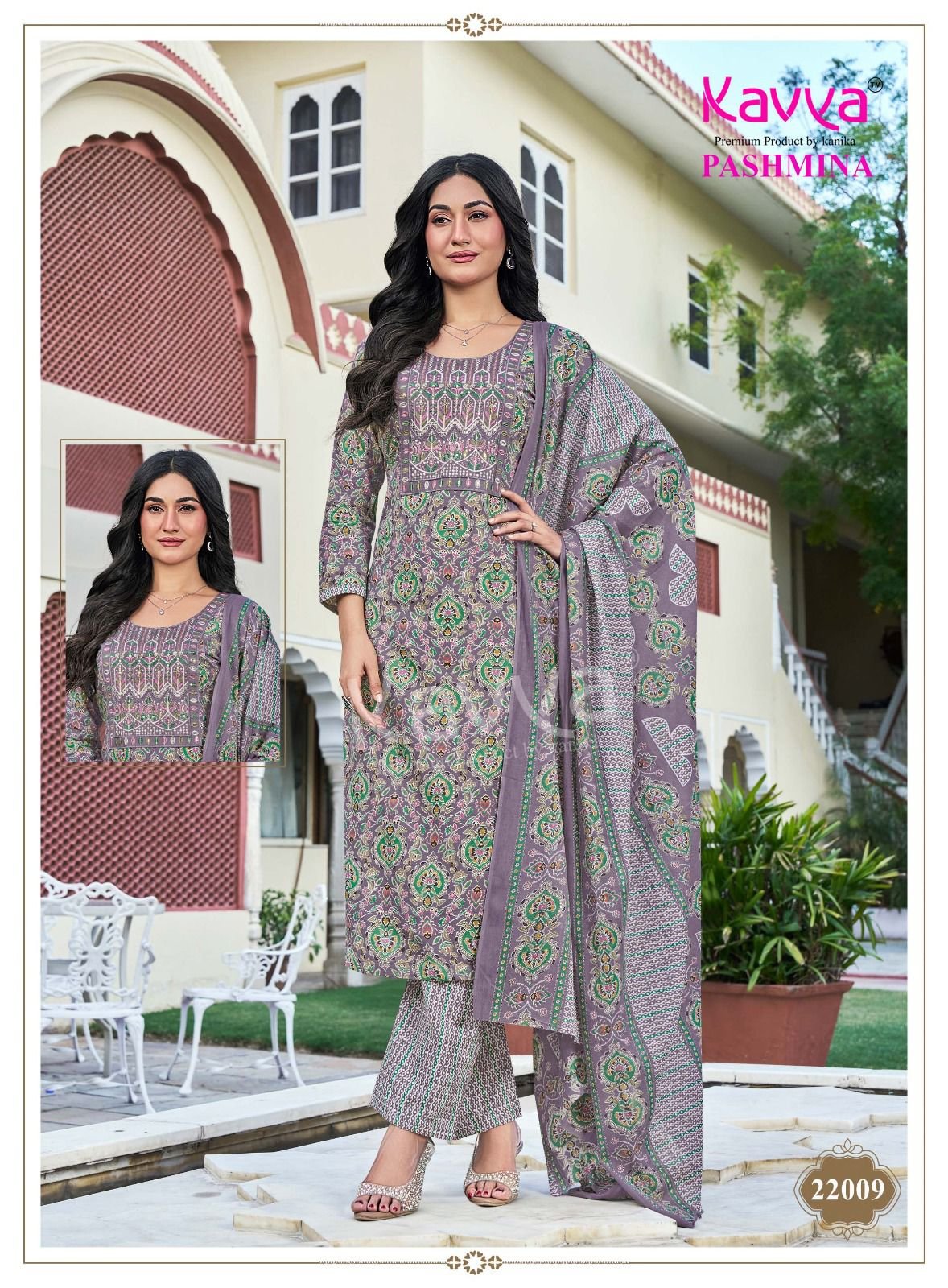 Latest Kavya Pashmina Vol 22 Malasiyan Cotton Embroidered Kurti With Bottom Dupatta Wholesale 2026