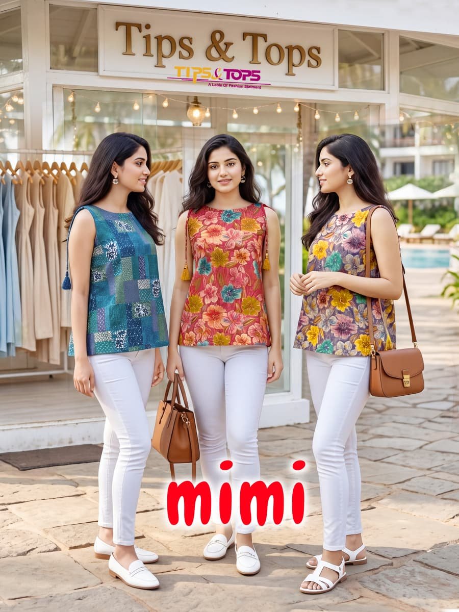 Tips And Tops Mimi Cotton Foil Printed Short Tops Wholesale