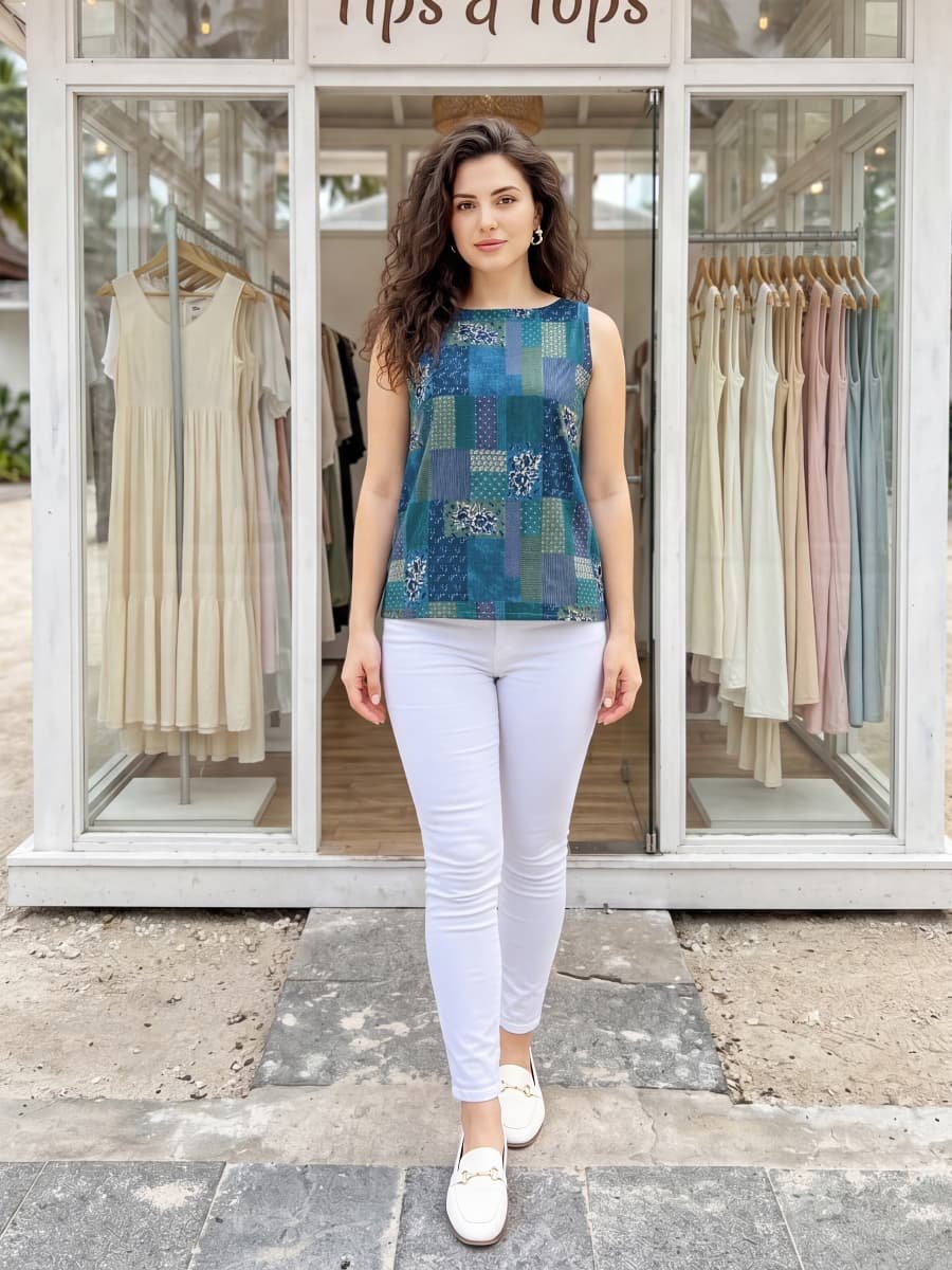 Beautiful Tips And Tops Mimi Cotton Foil Printed Short Tops Wholesale 2026