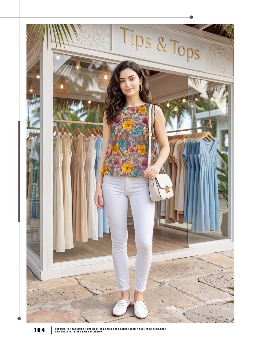 Beautiful Tips And Tops Mimi Cotton Foil Printed Short Tops Wholesale 2026