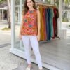 Beautiful Tips And Tops Mimi Cotton Foil Printed Short Tops Wholesale 2026