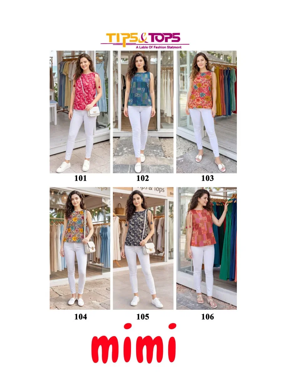 Beautiful Tips And Tops Mimi Cotton Foil Printed Short Tops Wholesale 2026