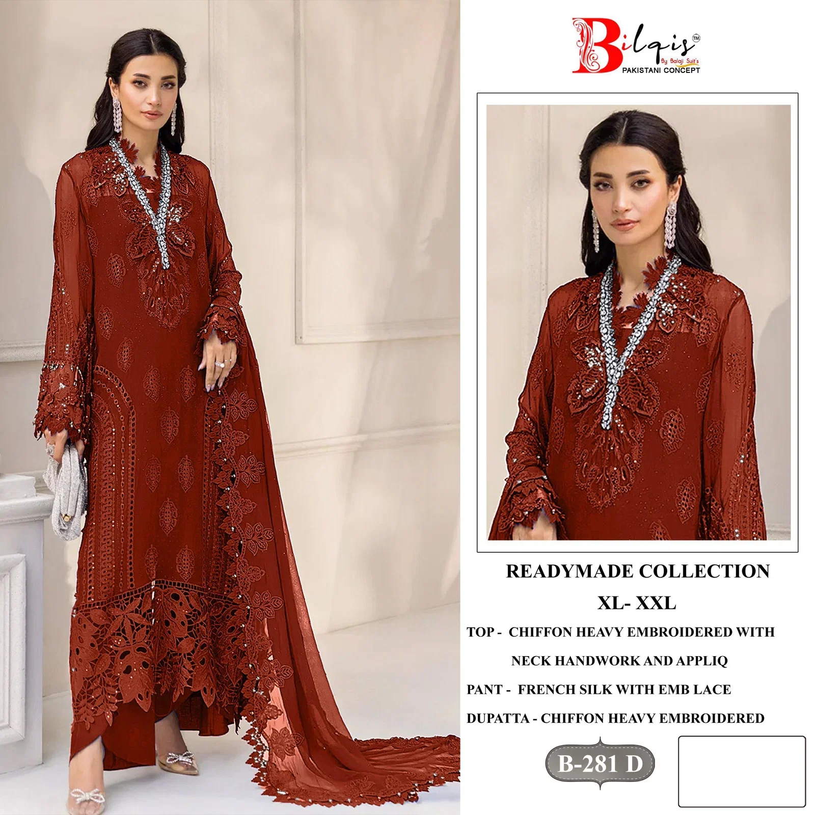 Launching Bilqis B 281 A TO D Chiffon Embroidered Salwar Kameez Collection Wholesale 2026