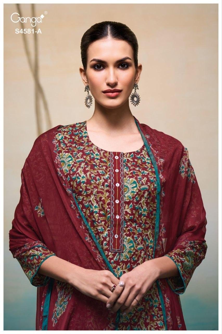 Ganga Ruby 4581 Cotton Printed Salwar Kameez Collection Wholesale