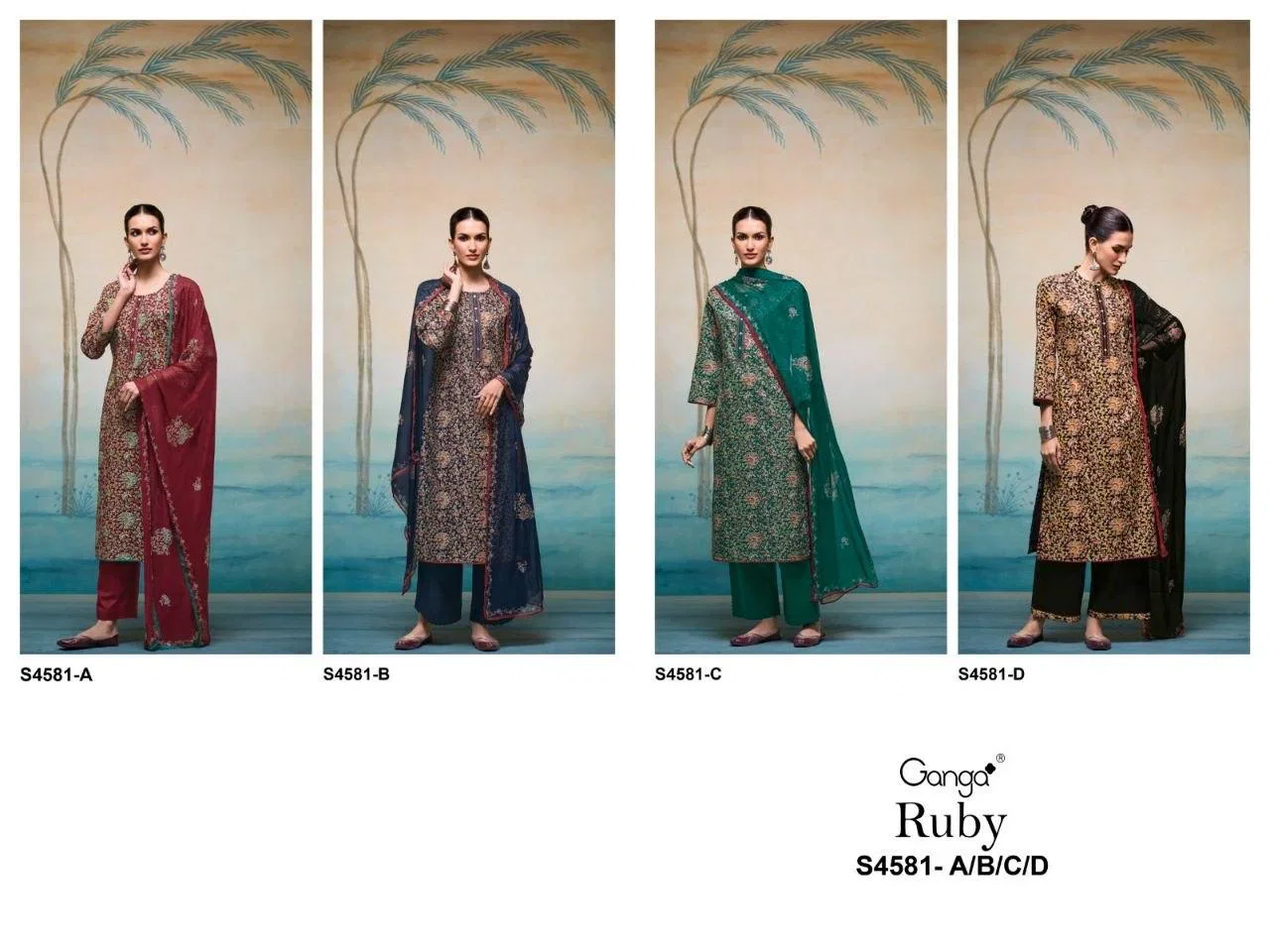 Buy Ganga Ruby 4581 Cotton Printed Salwar Kameez Collection Wholesale 2026