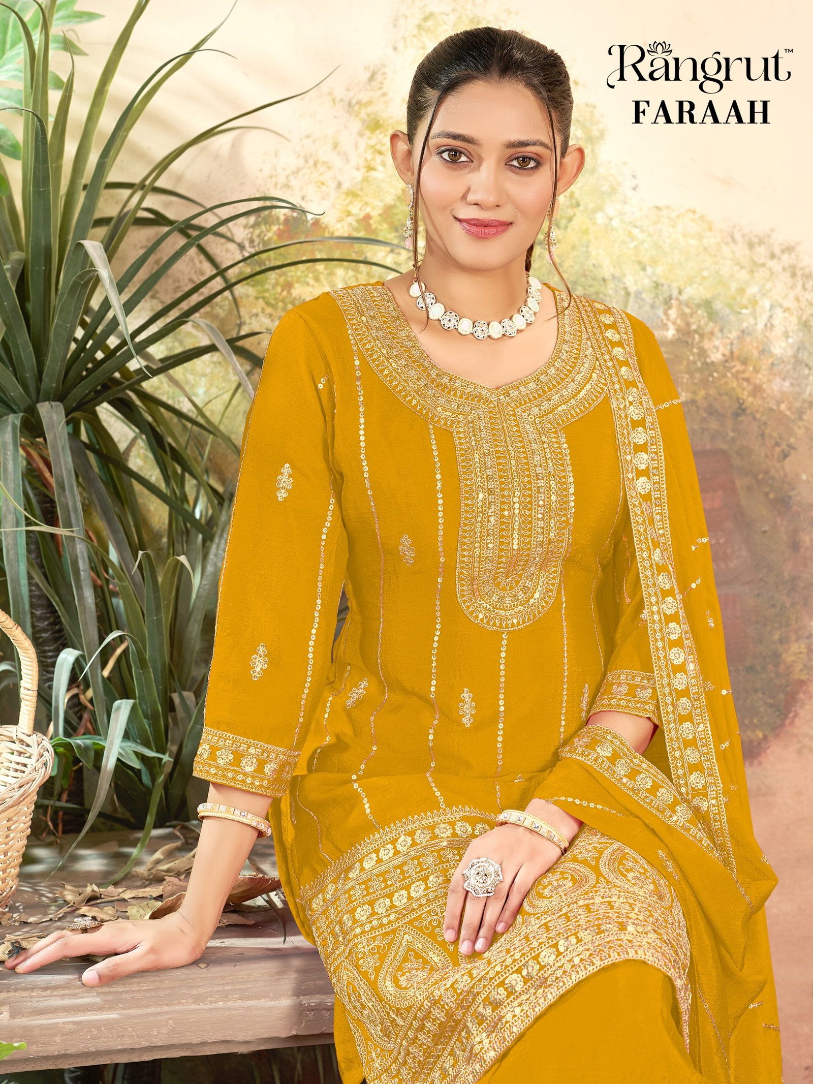 Launching Rangrut Faraah Chinon Embroidery Salwar Kameez Collection Wholesale 2026