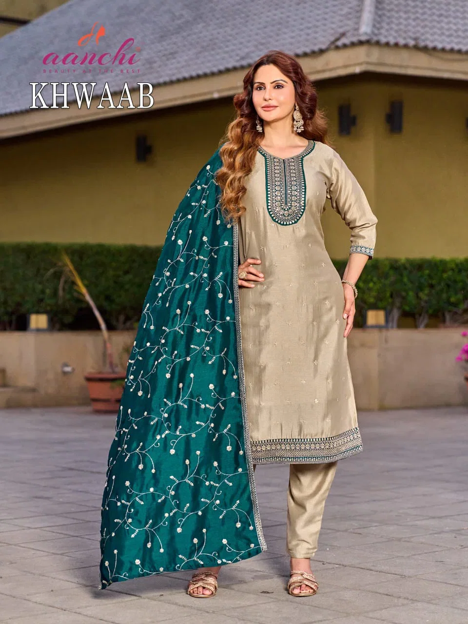 Aanchi Khwaab Vichitra Silk Embroidered Kurti With Bottom Dupatta Wholesale