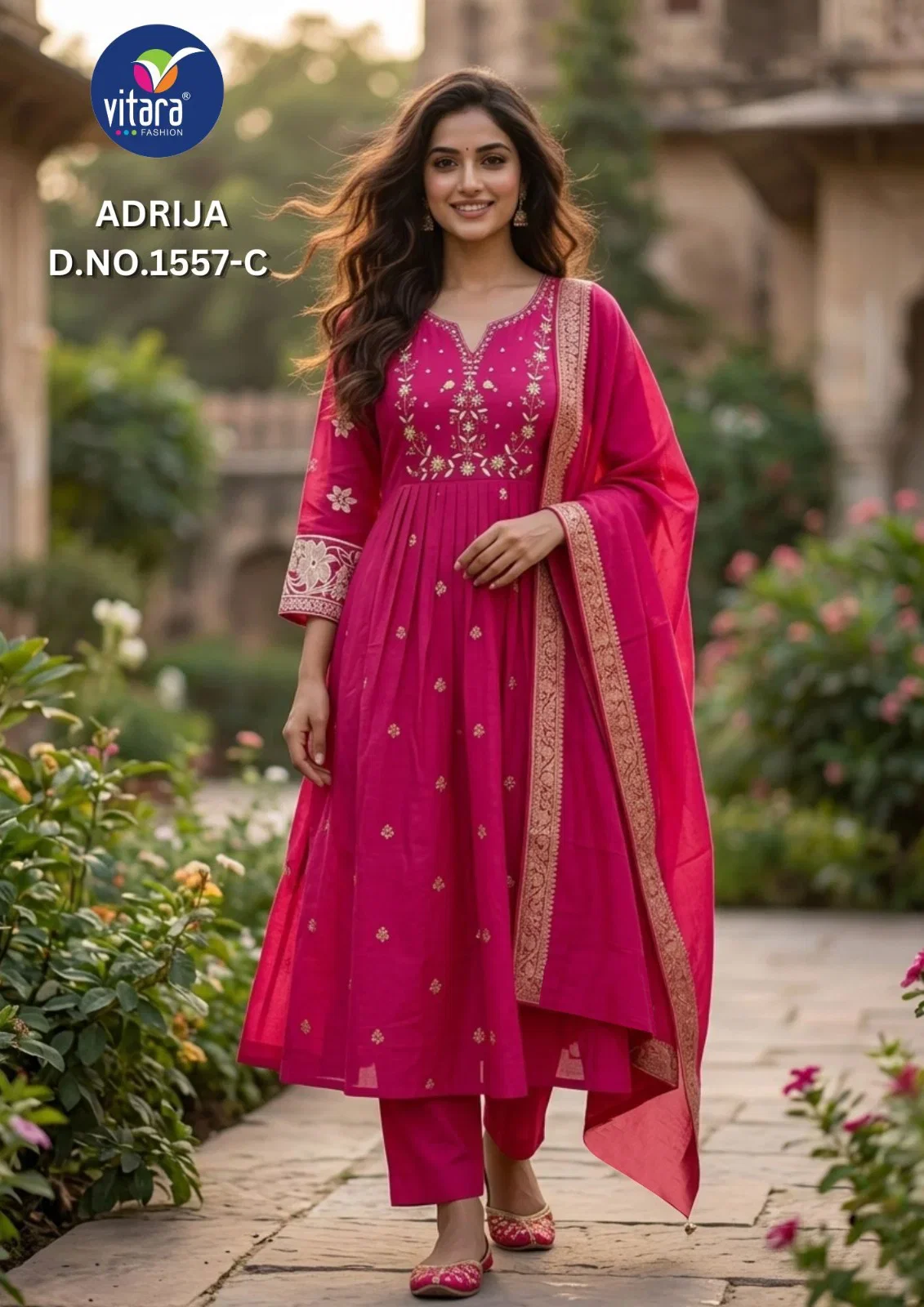 Aanchi Bul Bul Mul Chanderi Embroidered Kurti With Bottom Dupatta Wholesale