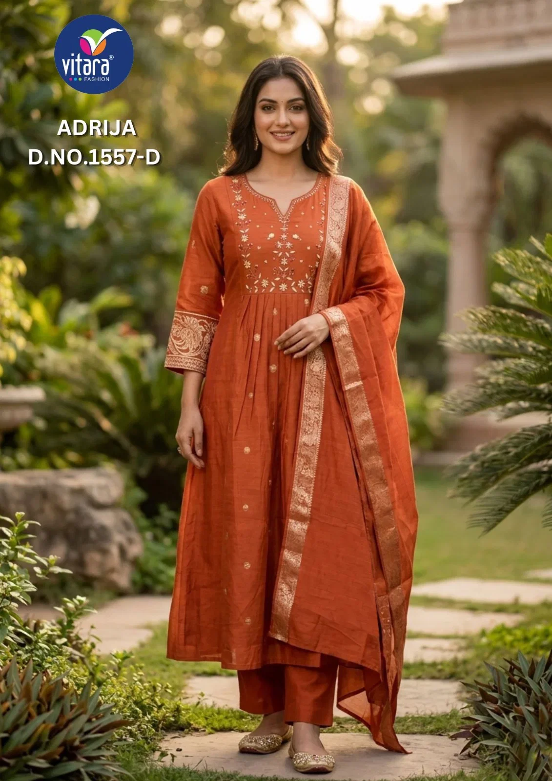 Aanchi Bul Bul Mul Chanderi Embroidered Kurti With Bottom Dupatta Wholesale