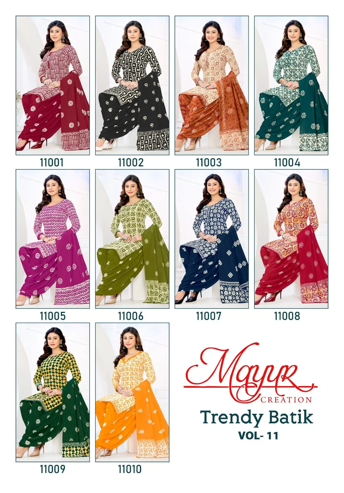 Mayur Trendy Batik Vol 11 Pure Cotton Printed Dress Material Collection Wholesale