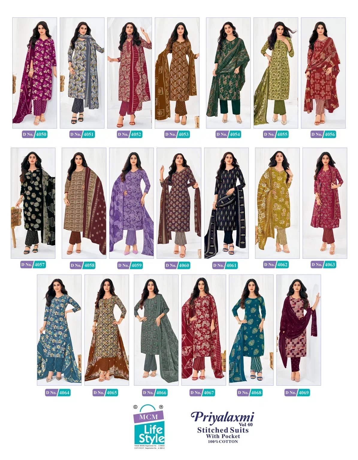 Stylish Mcm Priyalaxmi Vol 40 Readymade Cotton Printed Kurti Pant With Dupatta Wholesale 2026