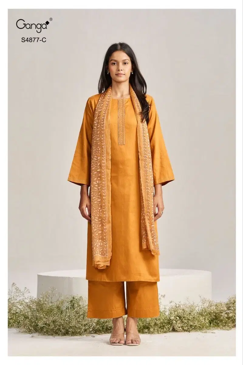 Beautiful Ganga Gabina 4877 Cotton Satin Printed Salwar Kameez Wholesale 2026