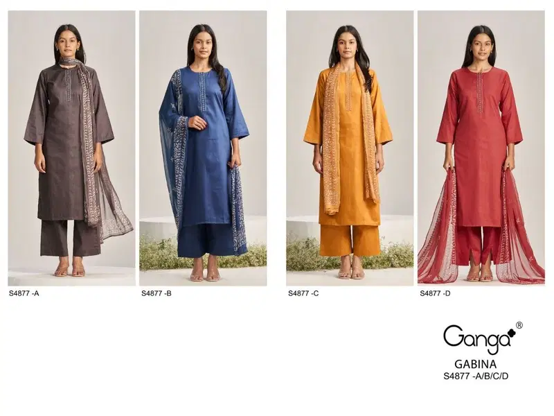 Beautiful Ganga Gabina 4877 Cotton Satin Printed Salwar Kameez Wholesale 2026