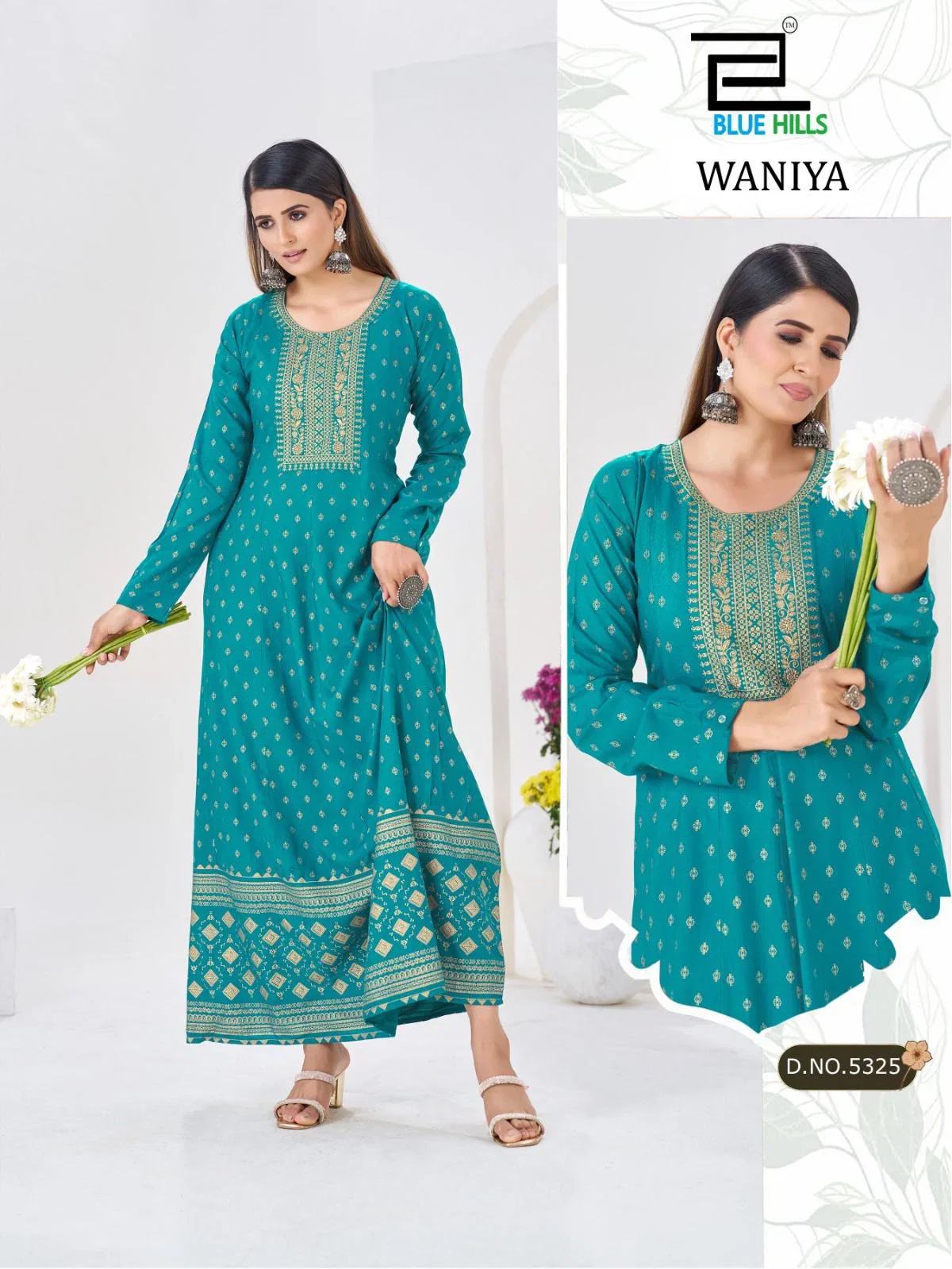 Buy Blue Hills Waniya Plus Size Rayon Foil Printed Anarkali Concept Kurti Collection Wholesale 2026