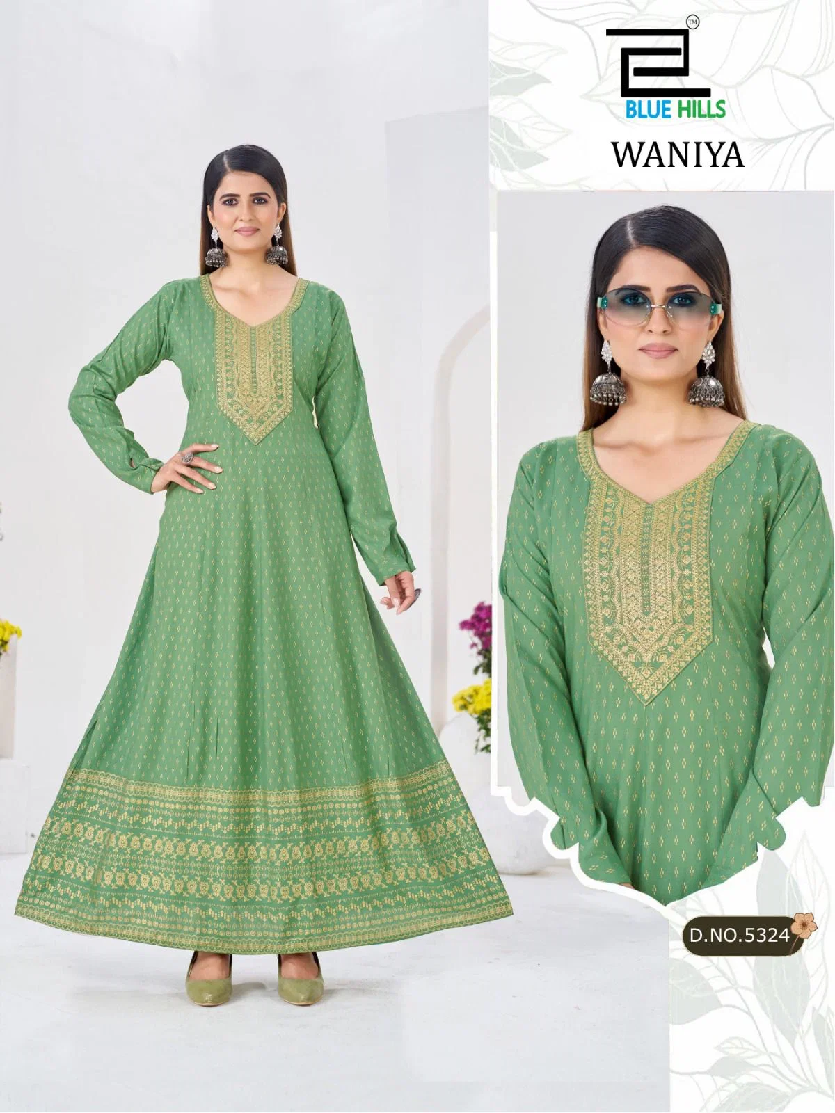 Buy Blue Hills Waniya Plus Size Rayon Foil Printed Anarkali Concept Kurti Collection Wholesale 2026
