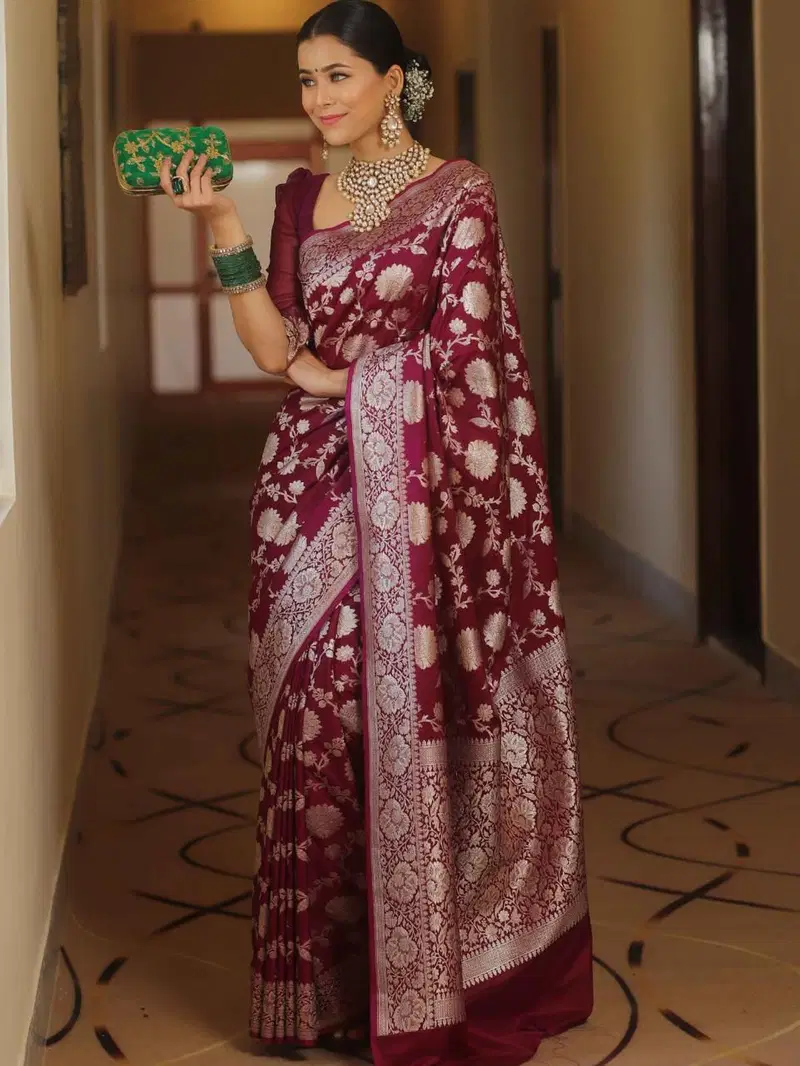 Buy Soft Silk 5085 Lichi Silk Jacquard Work Saree Collection Wholesale 2026