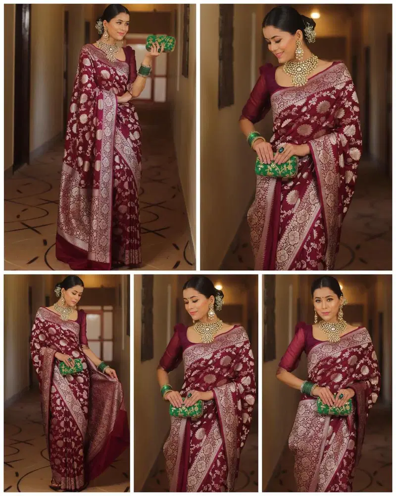 Buy Soft Silk 5085 Lichi Silk Jacquard Work Saree Collection Wholesale 2026