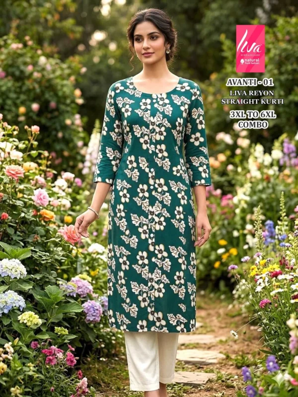 Beautiful Liva Avanti 1 To 10 Liva Rayon Printed Long Kurti Collection Wholesale 2026