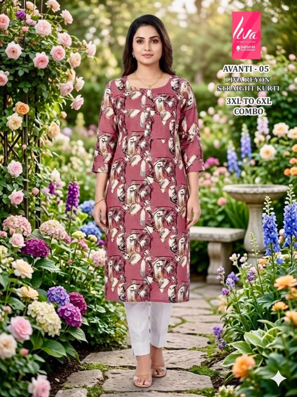 Beautiful Liva Avanti 1 To 10 Liva Rayon Printed Long Kurti Collection Wholesale 2026