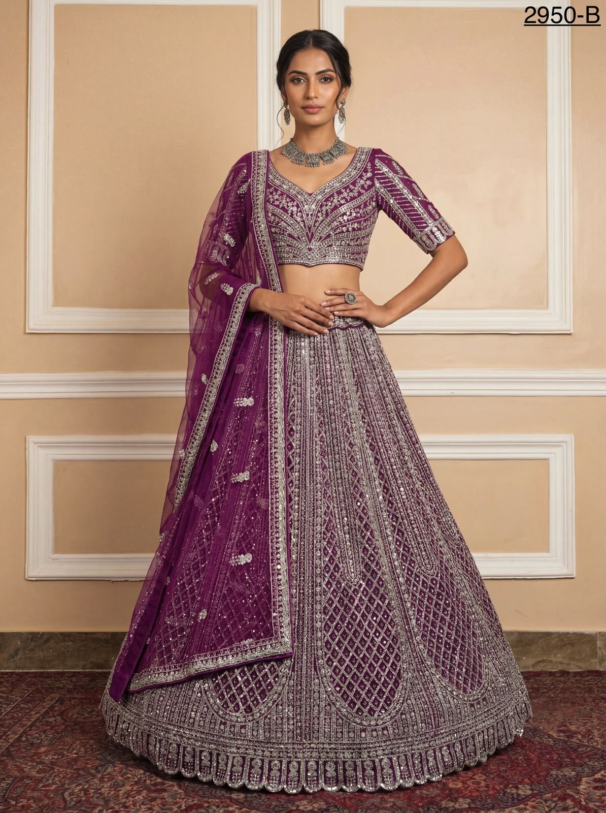 Launching Anjani 2950 Motif style Zircon Studded Designer Lehenga Choli Collection Wholesale 2026