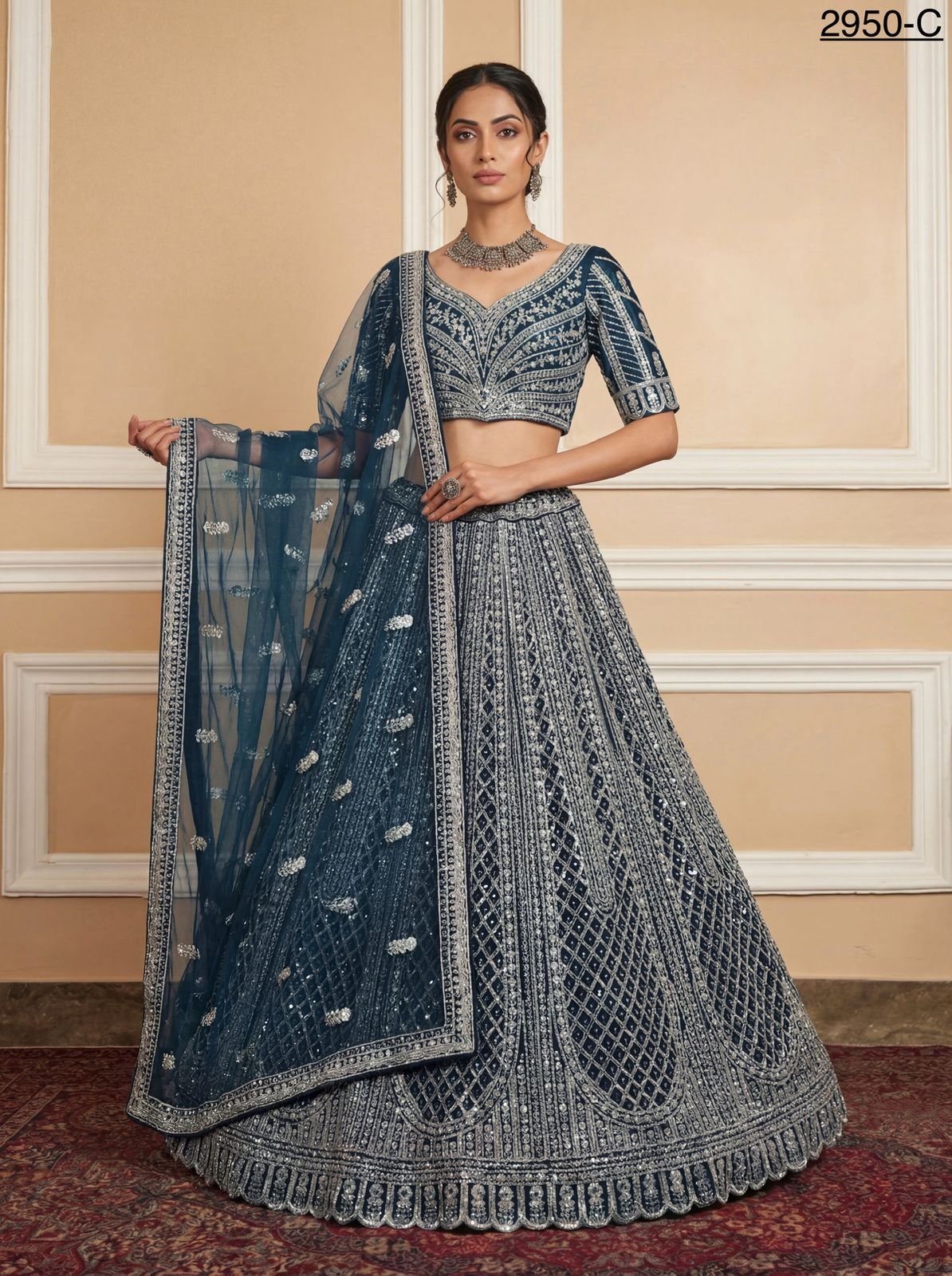 Launching Anjani 2950 Motif style Zircon Studded Designer Lehenga Choli Collection Wholesale 2026