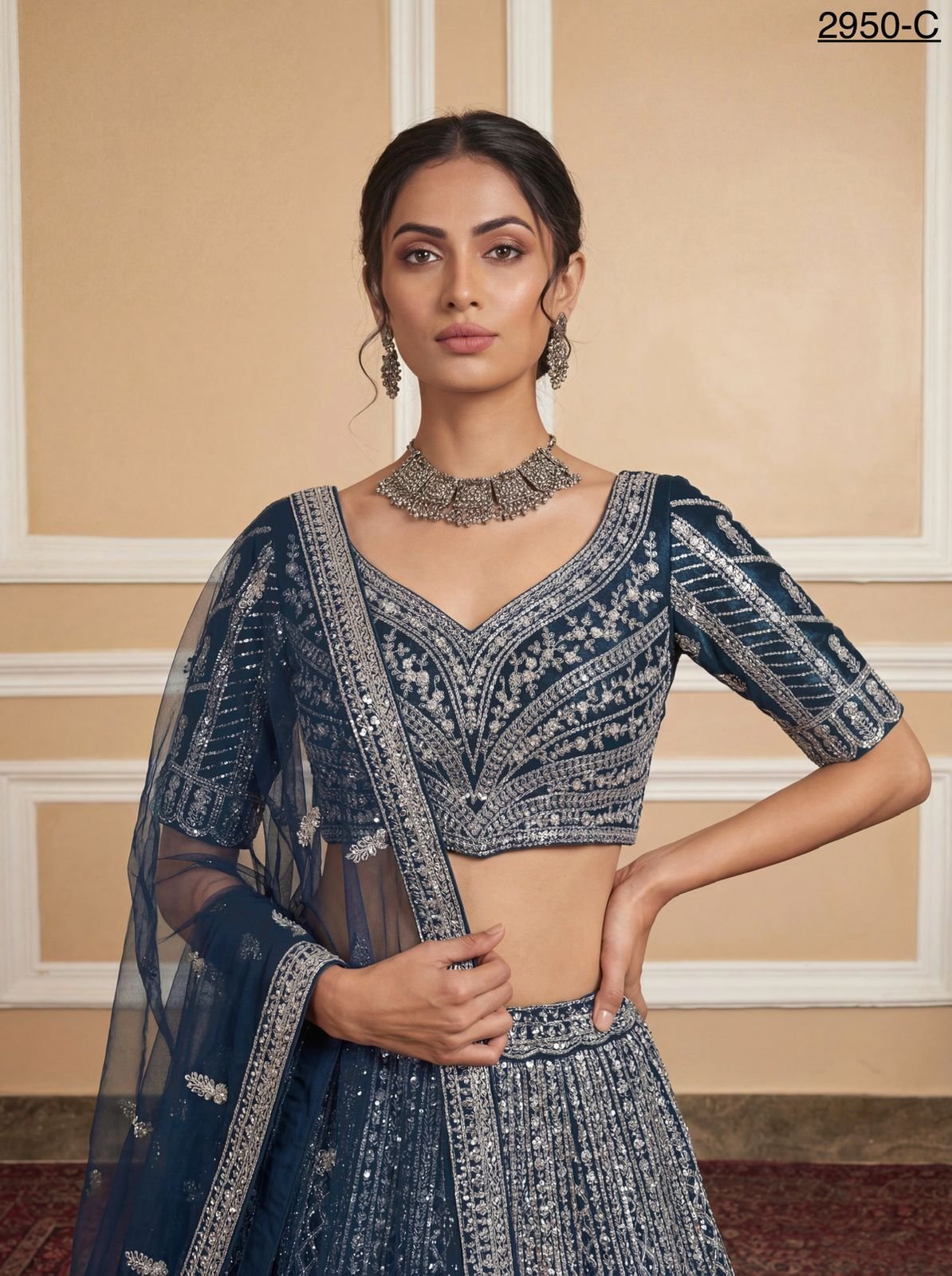 Launching Anjani 2950 Motif style Zircon Studded Designer Lehenga Choli Collection Wholesale 2026