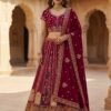 Stylish Anjani 2964 Patchwork Embroidery on Velvet Lehenga choli with Two Beautiful Dupatta Collection Wholesale 2026