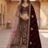 Stylish Anjani 2964 Patchwork Embroidery on Velvet Lehenga choli with Two Beautiful Dupatta Collection Wholesale 2026