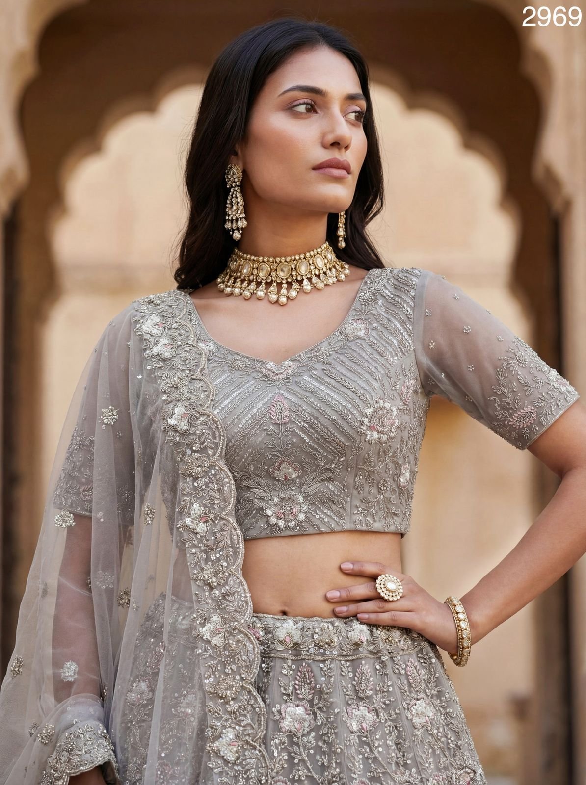 Anjani 2969 Designer Embroidered Party Wear Lehenag Choli Collection Wholesale