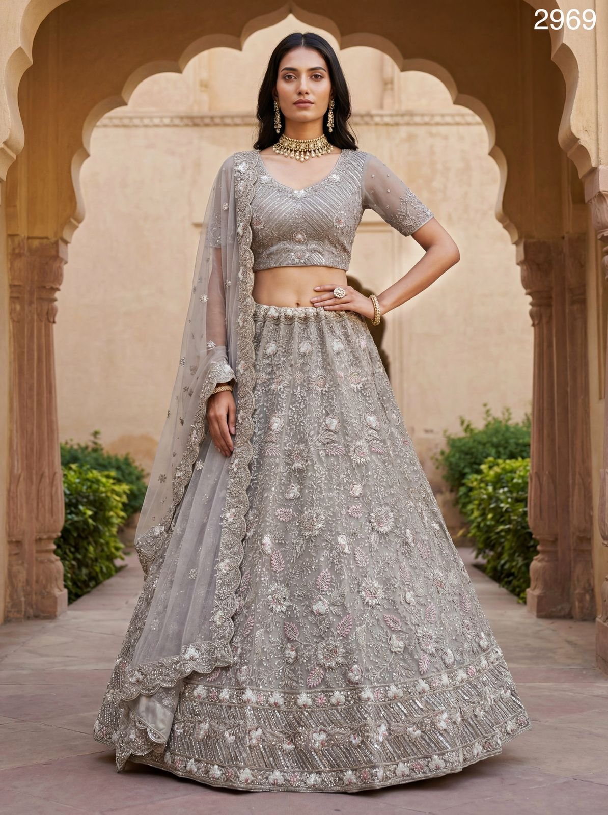 Buy Anjani 2969 Designer Embroidered Party Wear Lehenag Choli Collection Wholesale 2026