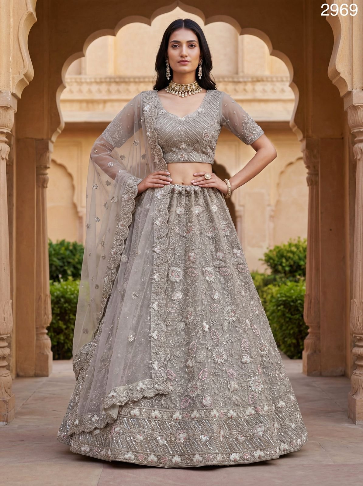 Buy Anjani 2969 Designer Embroidered Party Wear Lehenag Choli Collection Wholesale 2026