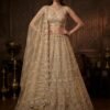 Anjani 2980 Beads and Motif Work Golden Lehenga choli with Designer Dupatta Collection Wholesale