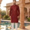 Latest lekha Sal 5 Roman Silk Embroidery And Mirror Work Mens Kurta Pajama Wholesale 2026