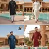 Latest lekha Sal 5 Roman Silk Embroidery And Mirror Work Mens Kurta Pajama Wholesale 2026