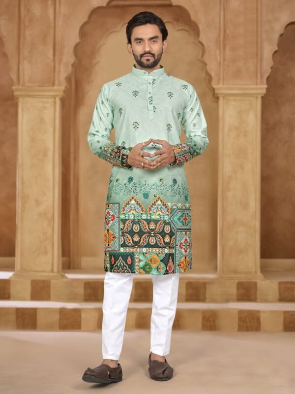 Buy Lekha Sal Dhurandhar Heavy Rayon Embroidery With Printed Work Kurta Pajama Wholesale 2026
