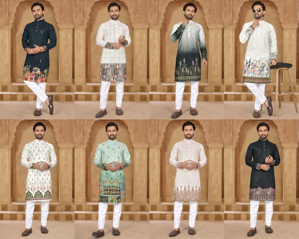 Buy Lekha Sal Dhurandhar Heavy Rayon Embroidery With Printed Work Kurta Pajama Wholesale 2026