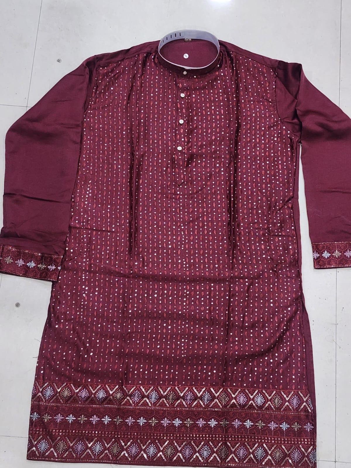 Buy Lekha Sal 6 Pure Silk Sequins Work Mens Kurta Pajama Wholesale 2026